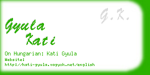 gyula kati business card